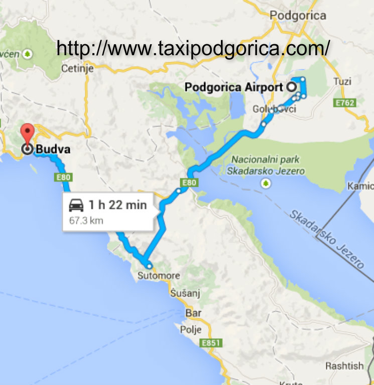 Taxi Podgorica airport to Budva Taxi Podgorica airport to Budva