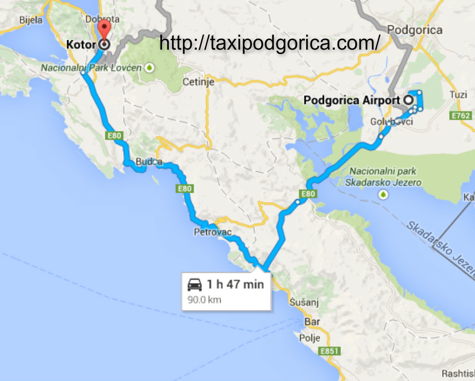 Bus Podgorica Airport To Kotor