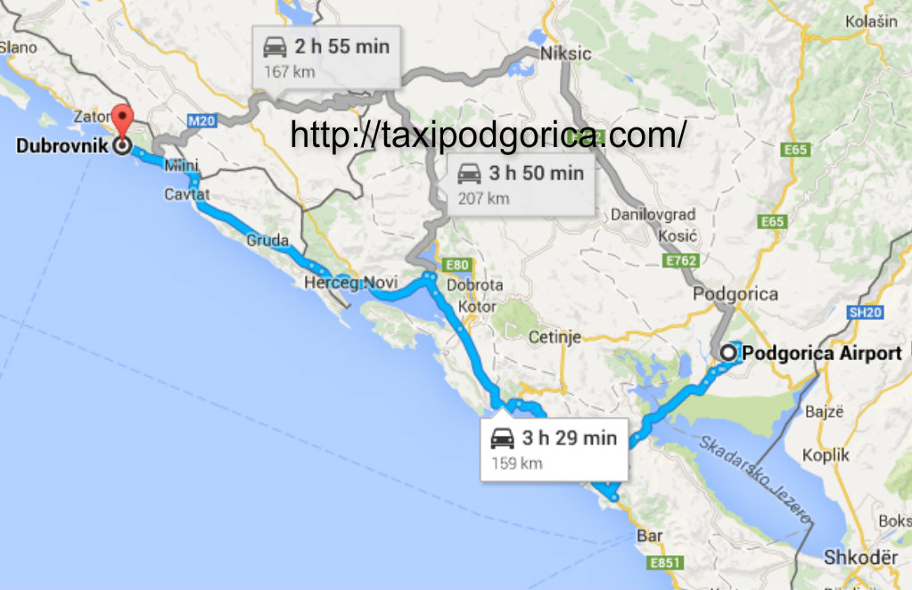 Taxi from Podgorica airport to Dubrovnik Taxi from Podgorica airport to Dubrovnik