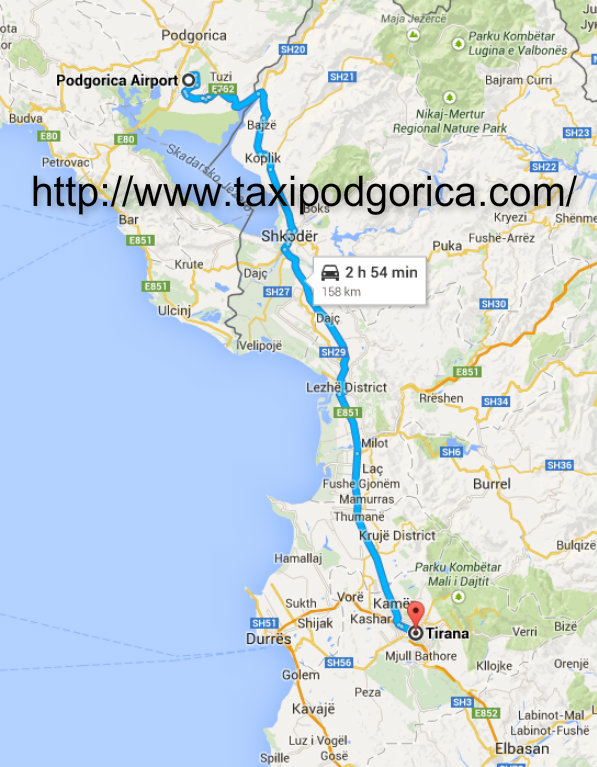 Taxi rout from Podgorica airport to Tirana Taxi rout from Podgorica airport to Tirana